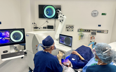 Laser eye surgery procedure with surgeon and patient at Canberra Eye Laser